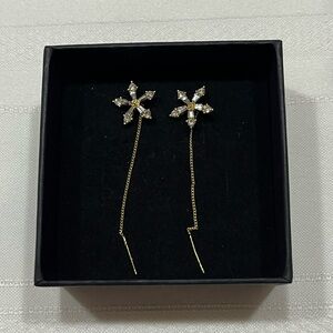 925 snowflake threader earrings
